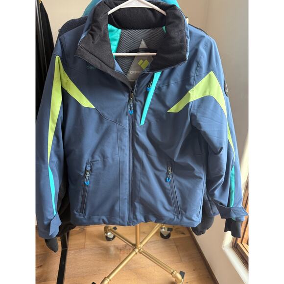 Obermeyer Boy's Axel M 10-12 ski Jacket Snow Board Winter Blue - Picture 1 of 8